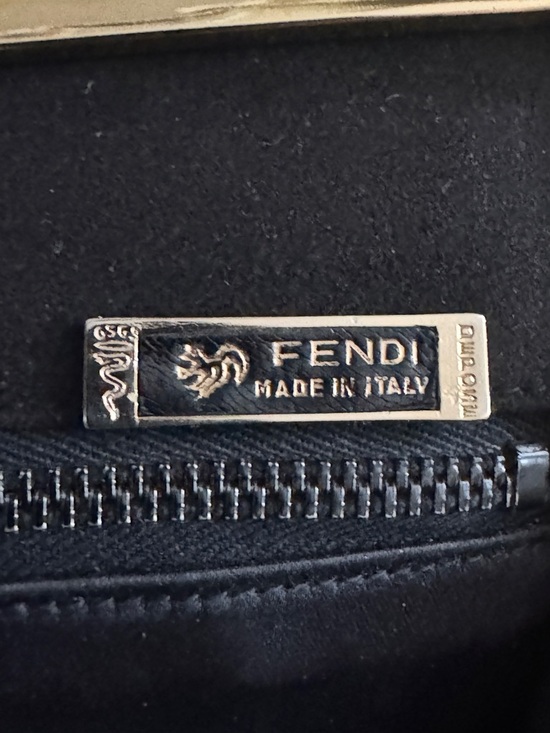 FENDI VTG Black Fabric Clutch - Picture 7 of 7